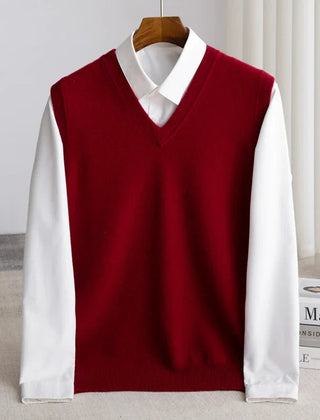 Bellagio Fine Knit Men's Sweater Vest - Burgundy