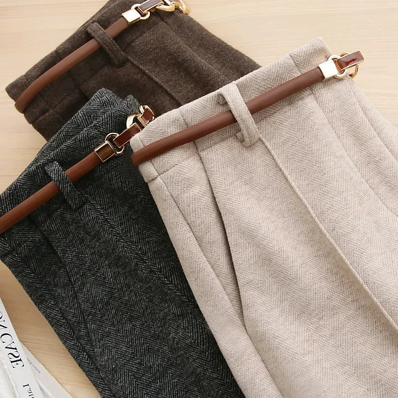 Women’s Lambswool Straight-Leg Tailored Trousers