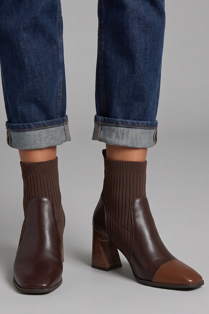 Women’s Knit Heel Ankle Boots