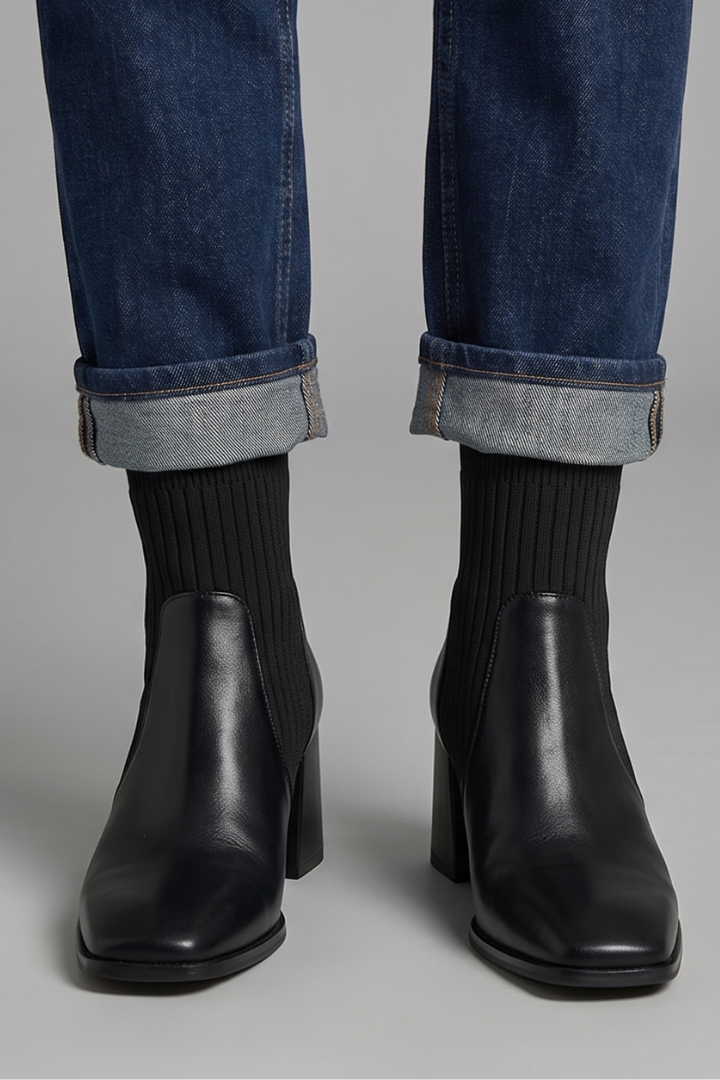 Women’s Knit Heel Ankle Boots