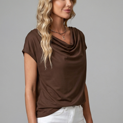 Women’s Cowl Neck Draped Blouse