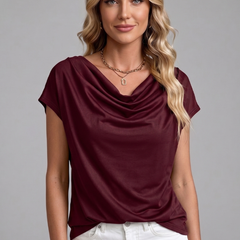 Women’s Cowl Neck Draped Blouse