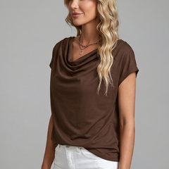 Women’s Cowl Neck Draped Blouse