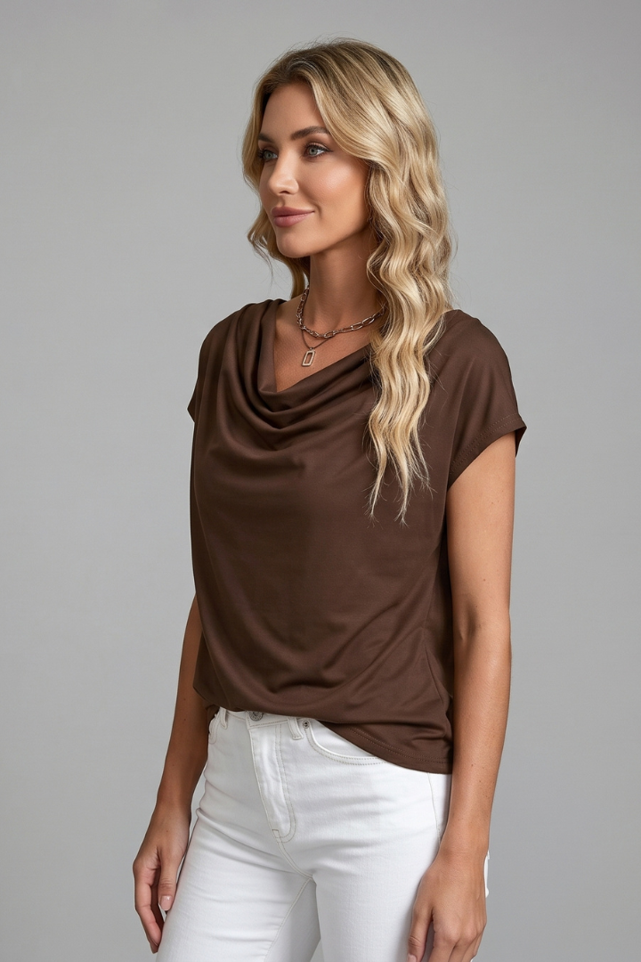 Women’s Cowl Neck Draped Blouse