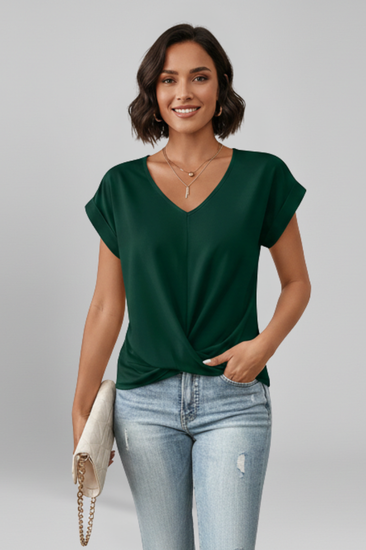 Women’s V-Neck Twist Front Top