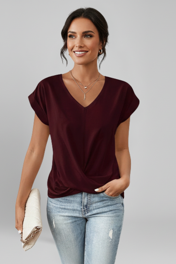 Women’s V-Neck Twist Front Top