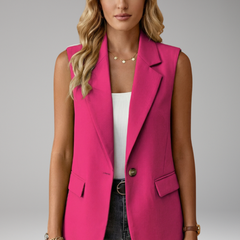 Women’s Sleeveless Notch Collar Blazer