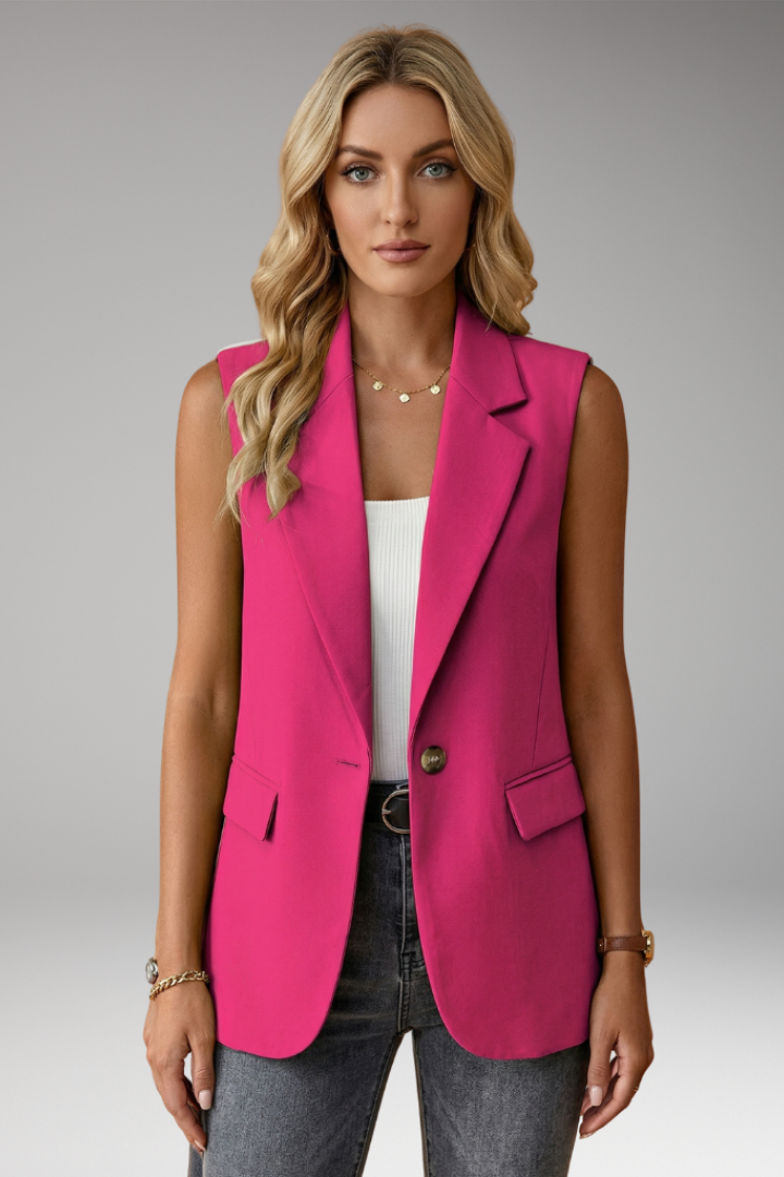 Women’s Sleeveless Notch Collar Blazer