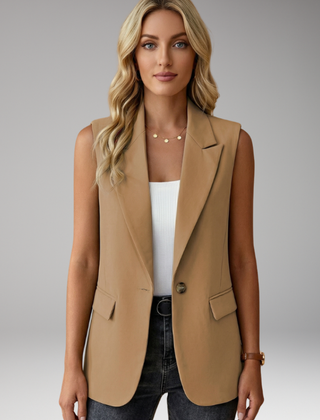 Women’s Sleeveless Notch Collar Blazer