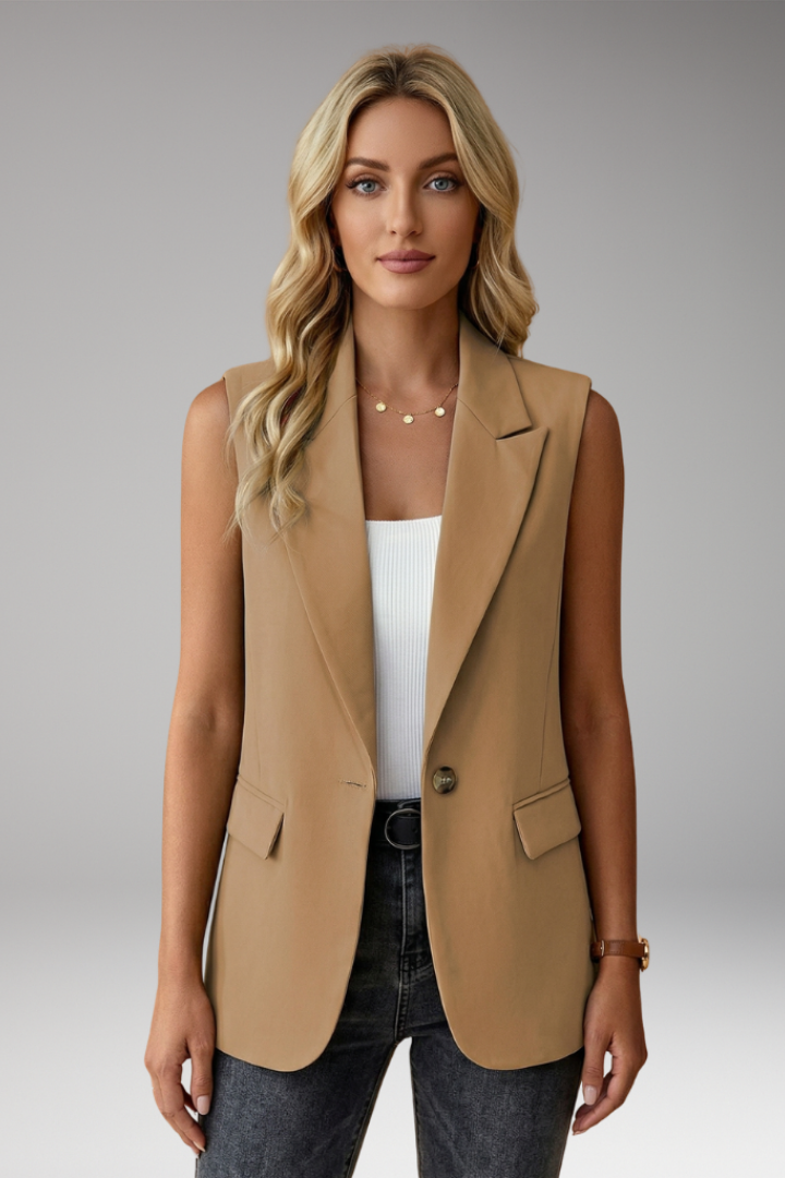 Women’s Sleeveless Notch Collar Blazer