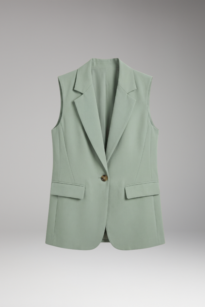 Women’s Sleeveless Notch Collar Blazer