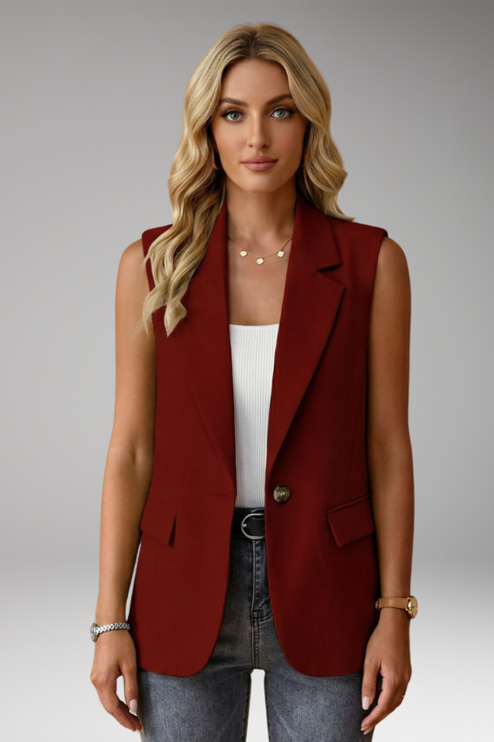 Women’s Sleeveless Notch Collar Blazer