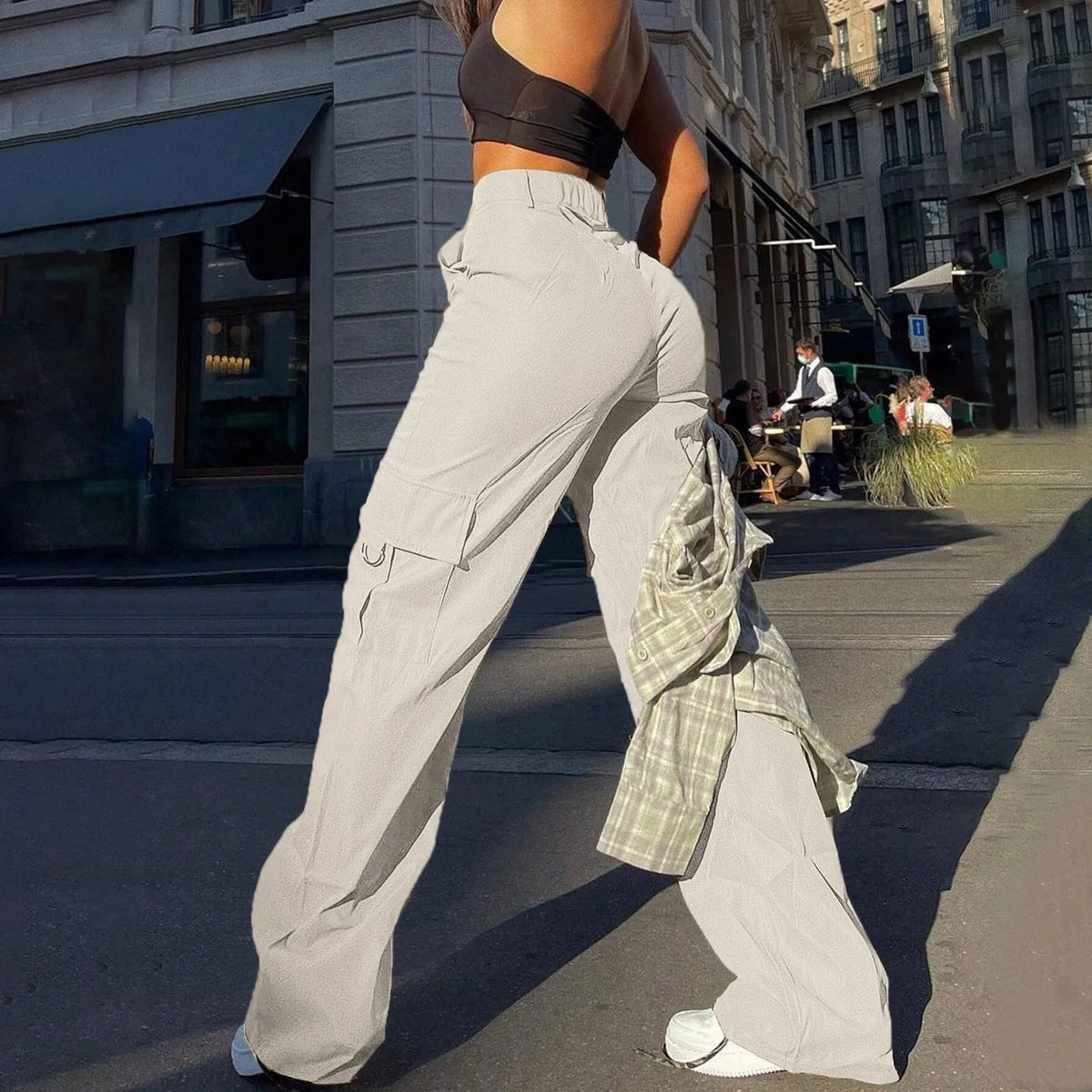 Women’s High-Waisted Cargo Trousers