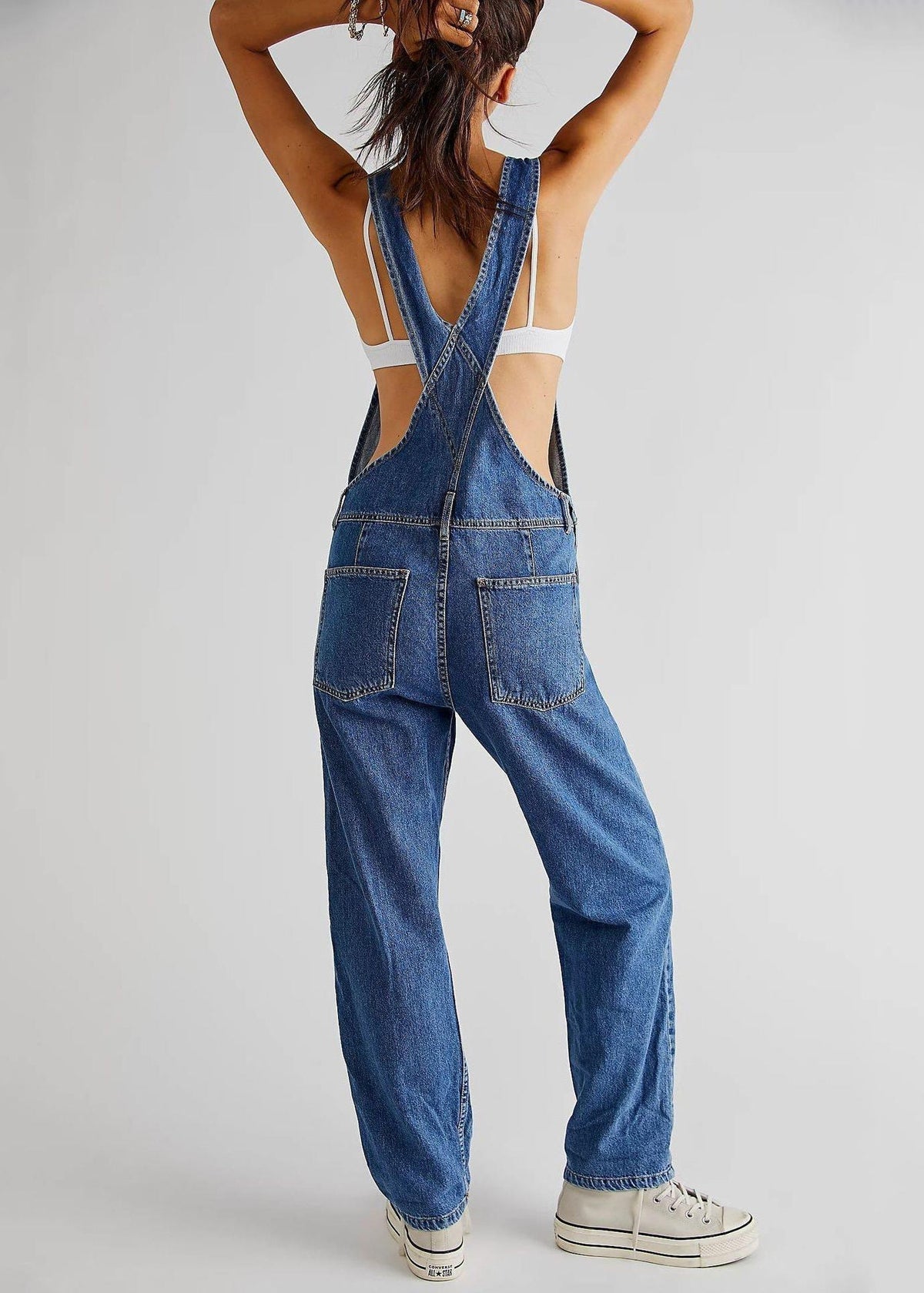 Women’s Relaxed Denim Utility Overalls