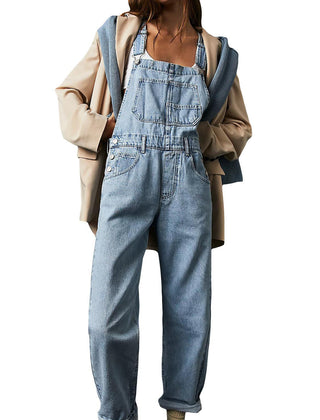 Women’s Relaxed Denim Utility Overalls