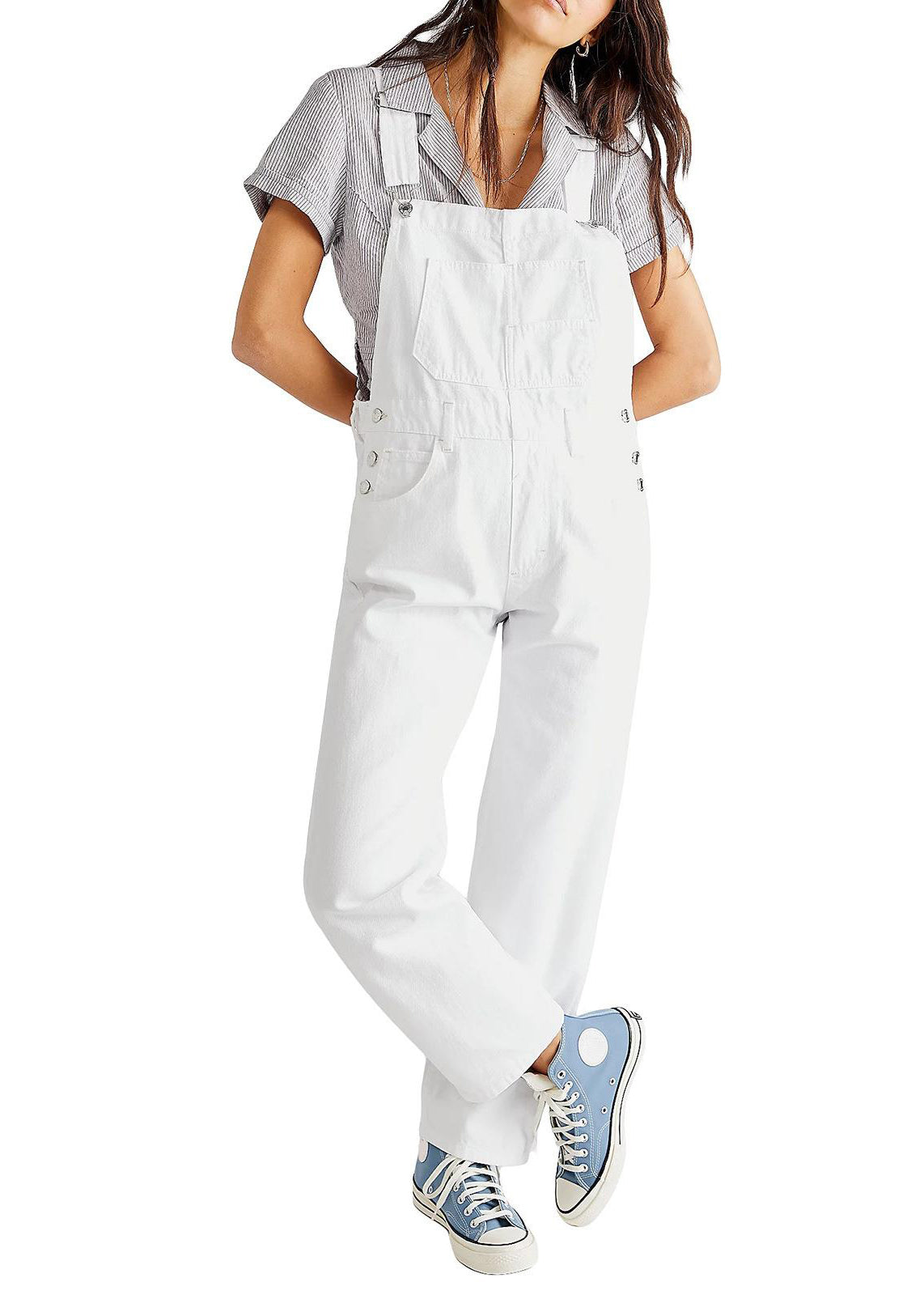Women’s Relaxed Denim Utility Overalls