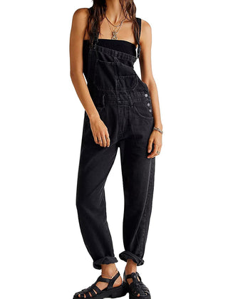 Women’s Relaxed Denim Utility Overalls