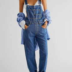 Women’s Relaxed Denim Utility Overalls