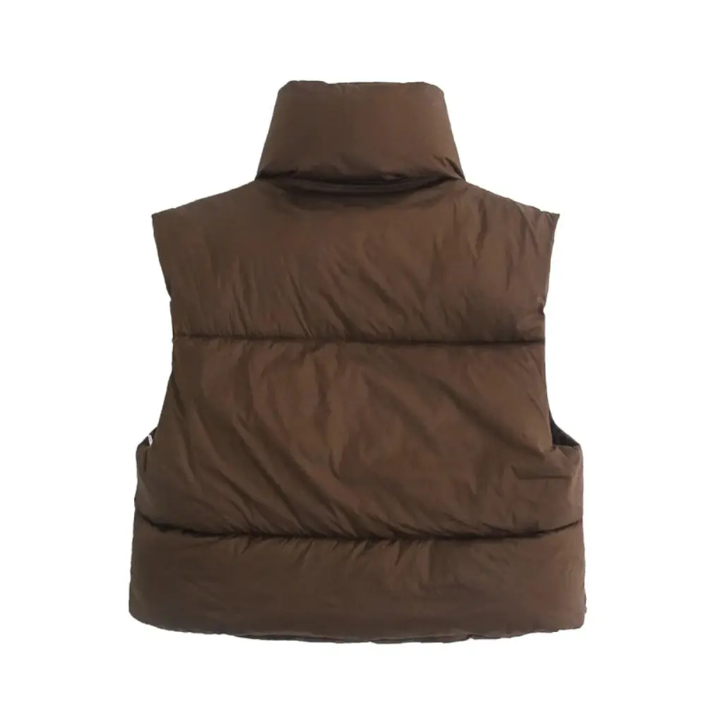 Women’s Cropped Collared Puffer Vest