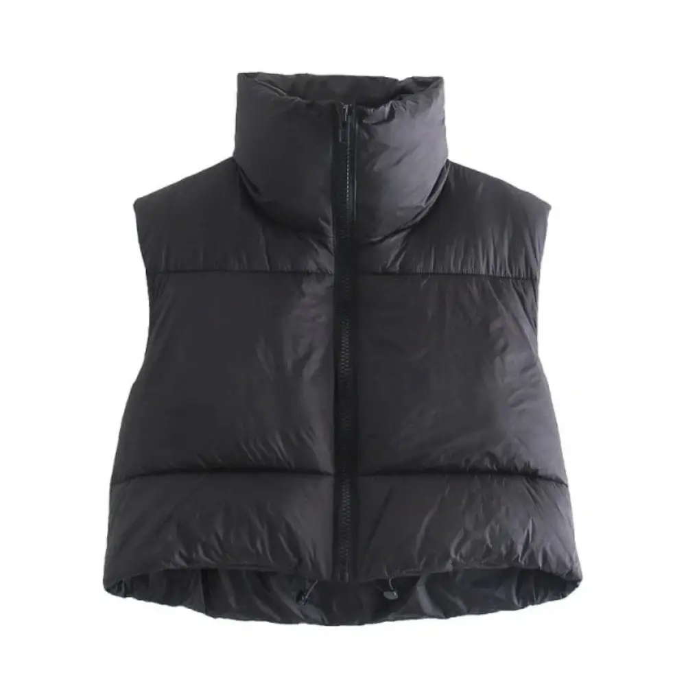 Women’s Cropped Collared Puffer Vest