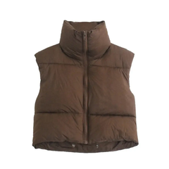 Women’s Cropped Collared Puffer Vest