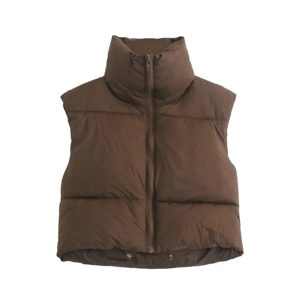 Women’s Cropped Collared Puffer Vest