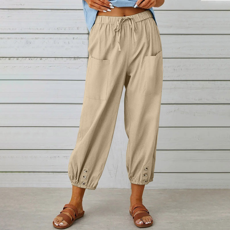 Women’s Relaxed Drawstring Cropped Trousers