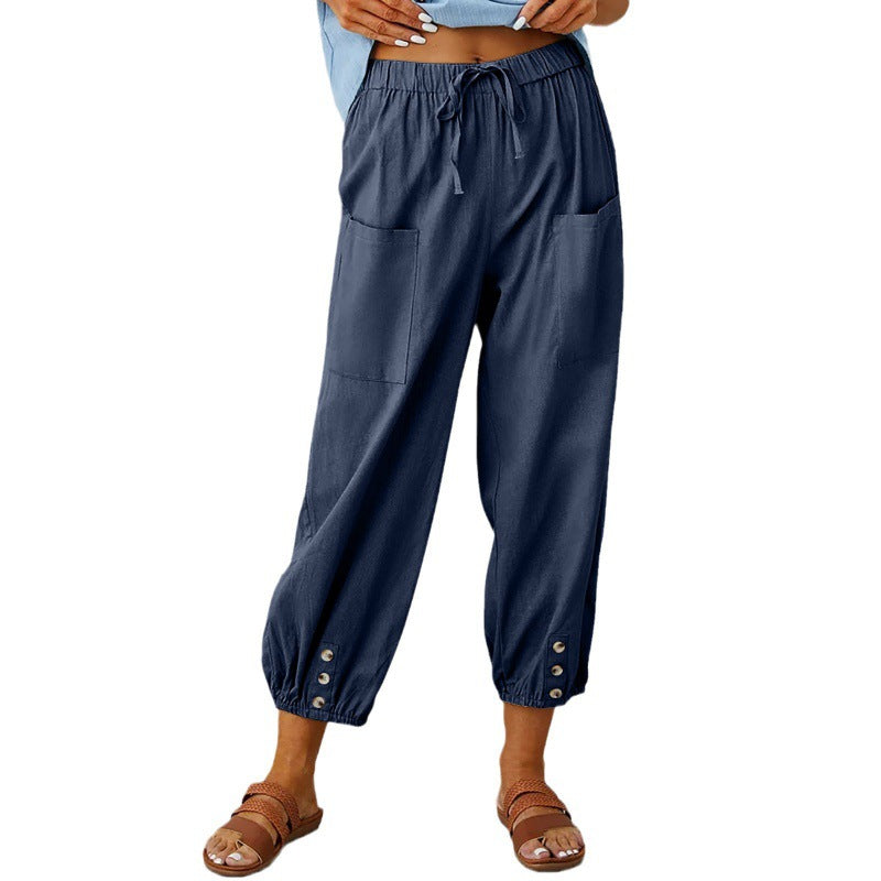 Women’s Relaxed Drawstring Cropped Trousers