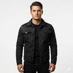 Men’s Black Denim Trucker Jacket