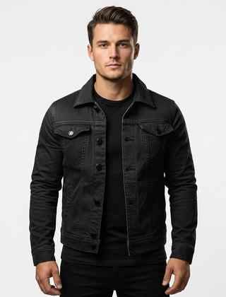 Men’s Black Denim Trucker Jacket