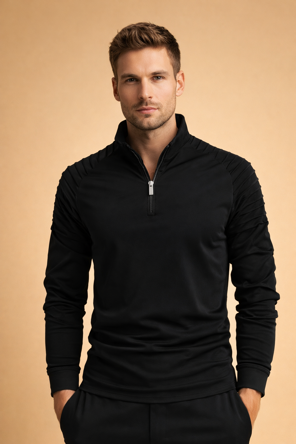 Men’s Quarter-Zip Long-Sleeve Top
