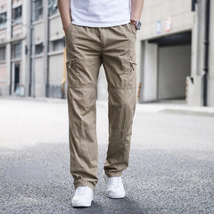 Men’s Stretch Cargo Trousers with Elastic Waist