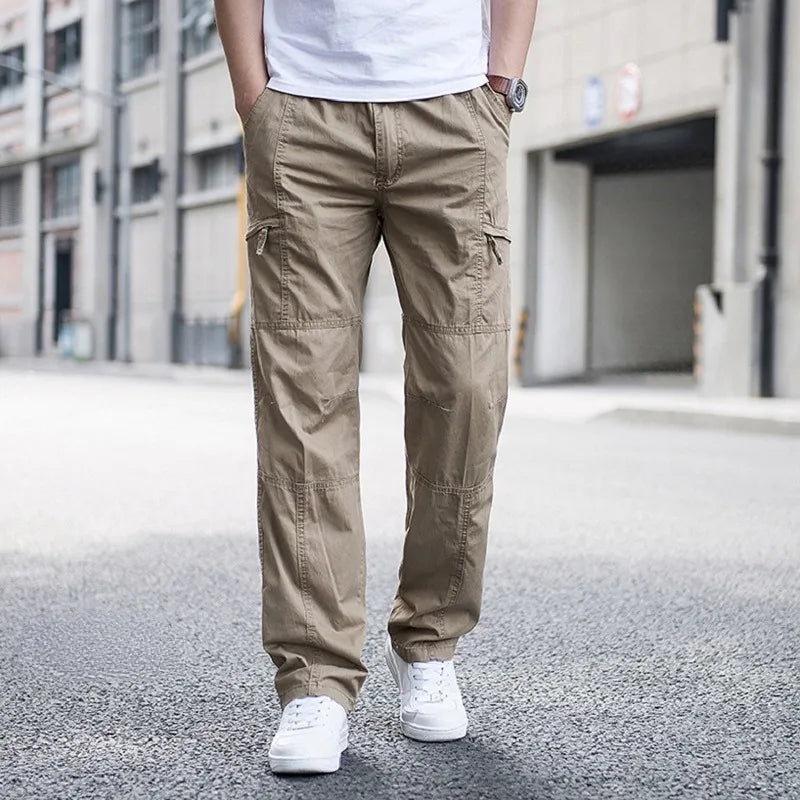 Men’s Stretch Cargo Trousers with Elastic Waist