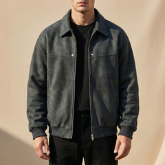Jacob Leather Men's Jacket - Grey