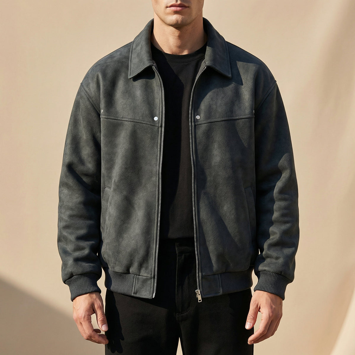 Jacob Leather Men's Jacket - Grey