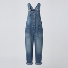 Women’s Wide Leg Denim Overall Jumpsuit
