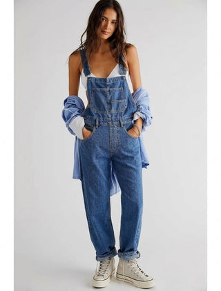 Women’s Relaxed Denim Utility Overalls