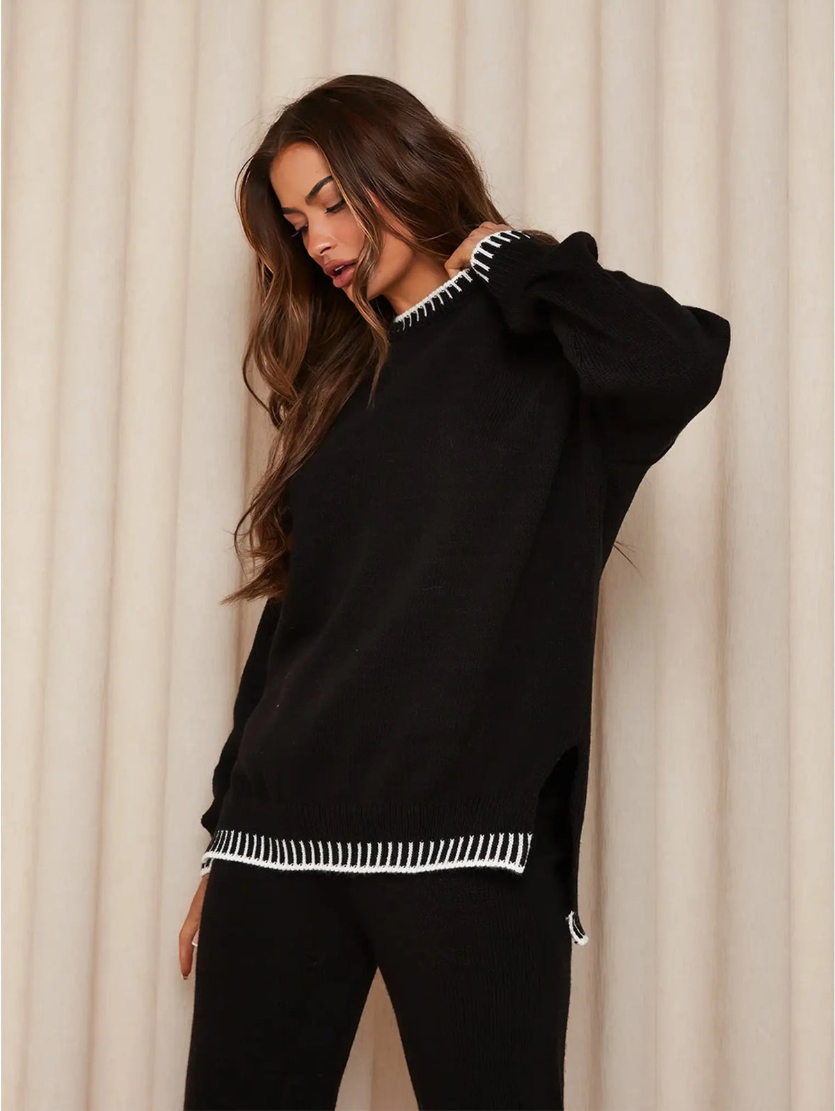 Women’s Oversized Knit Wide-Leg Lounge Set