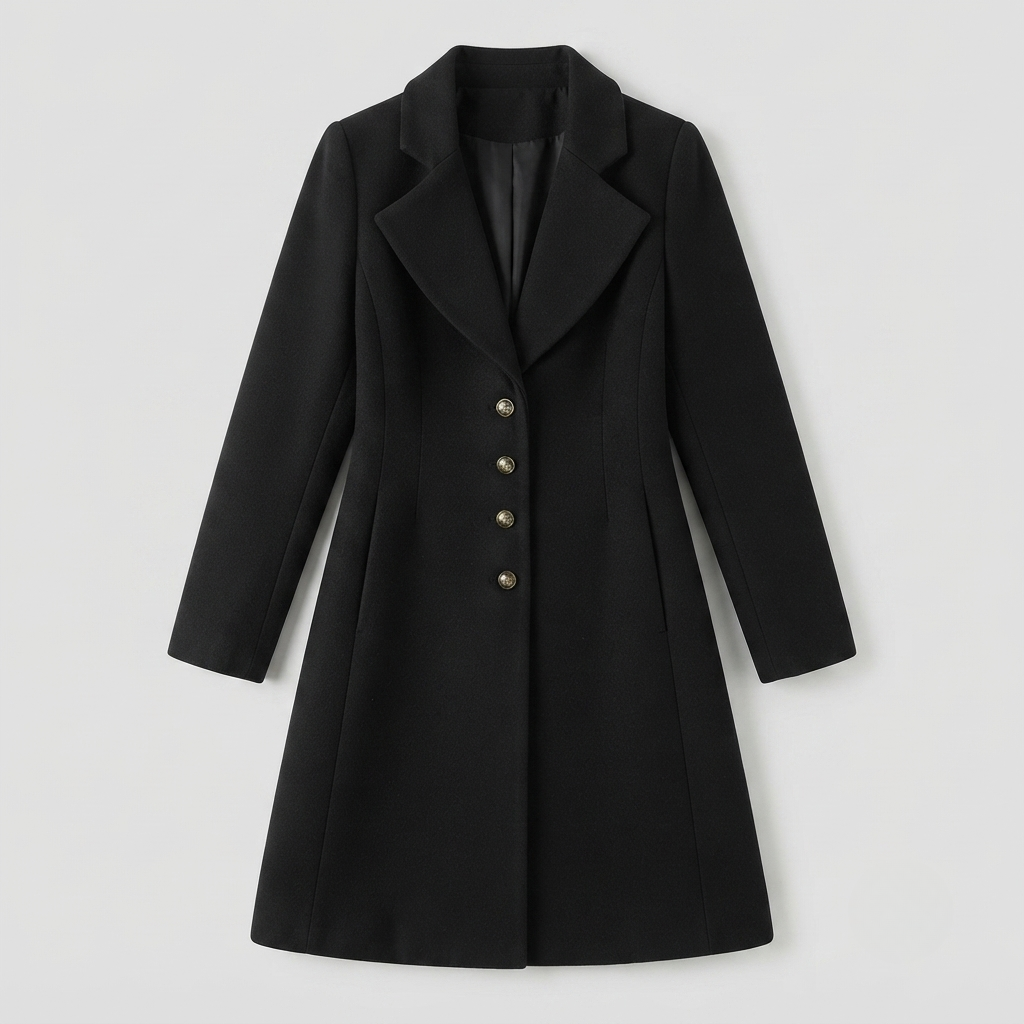 Women’s Tailored Longline Wool-Blend Coat