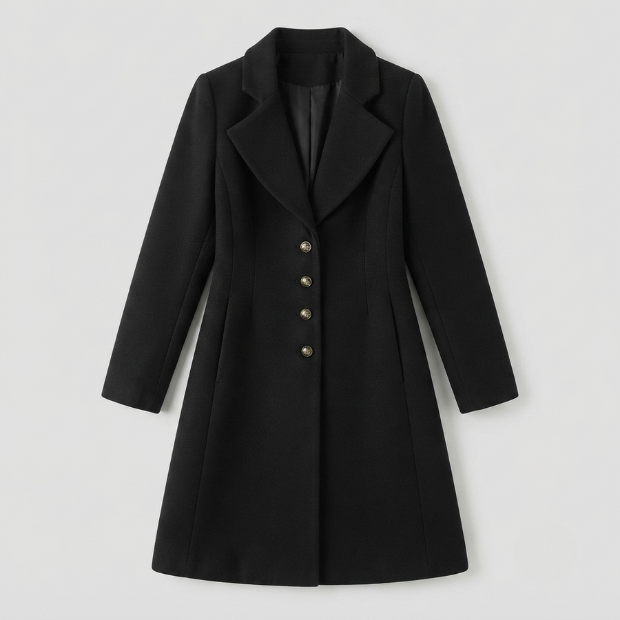 Women’s Tailored Longline Wool-Blend Coat