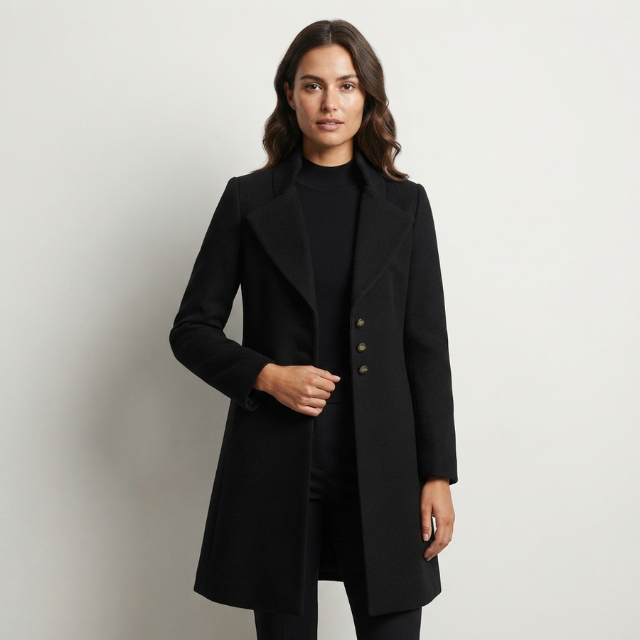 Women’s Tailored Longline Wool-Blend Coat