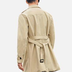 Men’s Double-Breasted Back-Belt Trench Coat