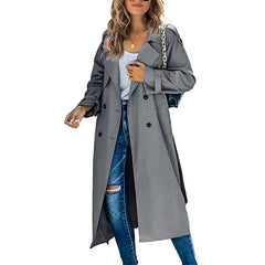 Women’s Longline Transitional Trench Coat in Grey