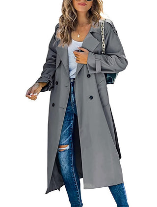 Women’s Longline Transitional Trench Coat in Grey