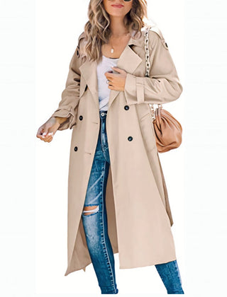 Women’s Longline Transitional Trench Coat in Khaki