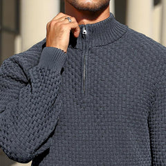 Men’s Basket-Textured Quarter-Zip Jumper