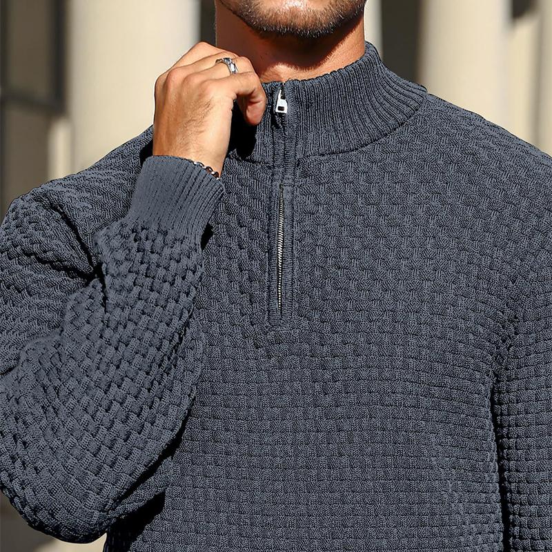 Men’s Basket-Textured Quarter-Zip Jumper