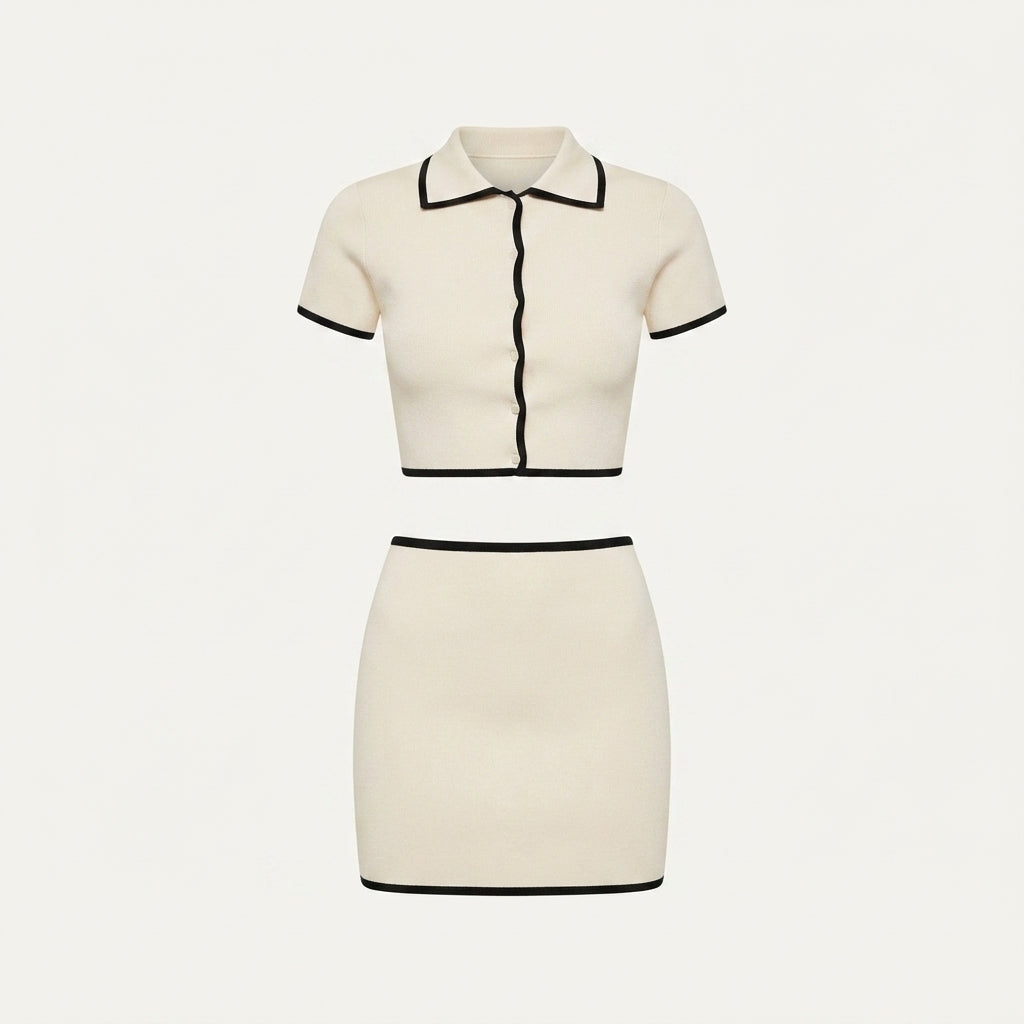 Women’s Contrast Trim Knit Co-ord Set