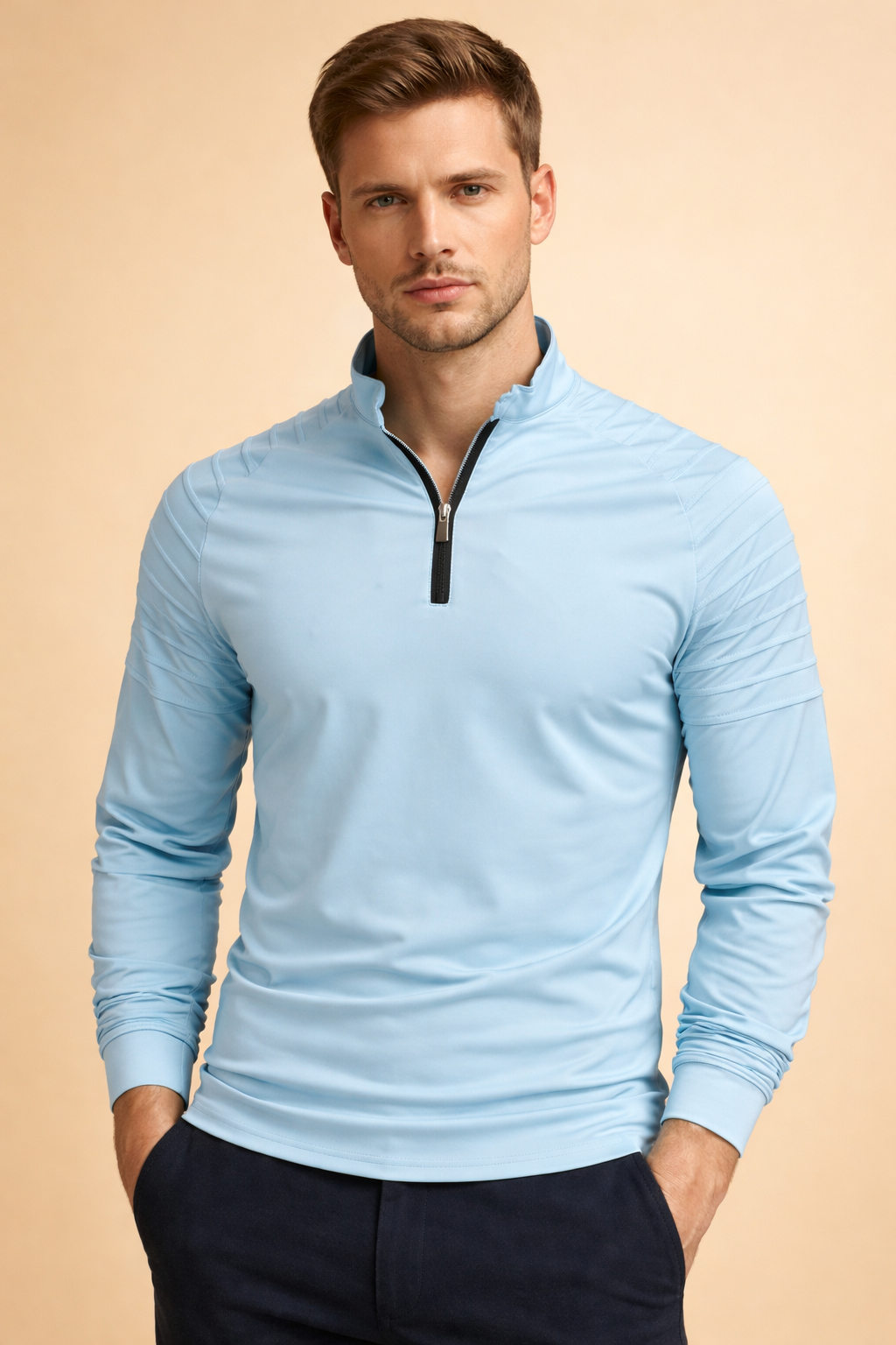 Men’s Quarter-Zip Long-Sleeve Top