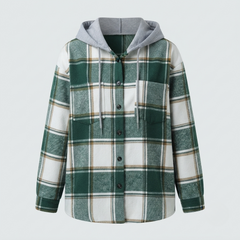 Women’s Plaid Flannel Hooded Shacket